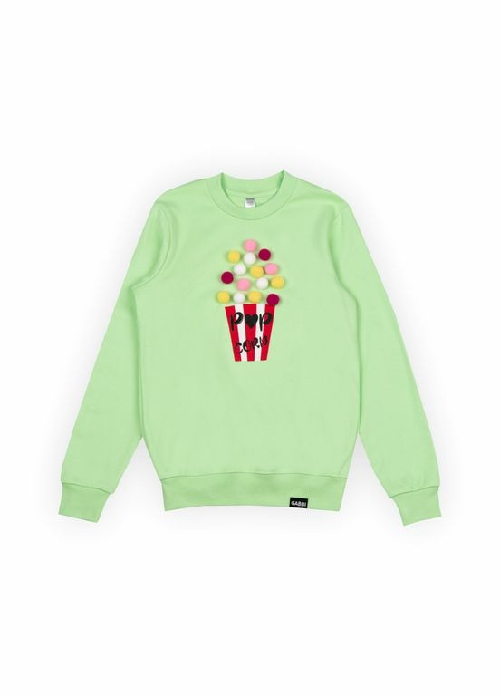 Салатовый детский свитшот для девочки dg-24-3 Габби рисунок (284281679)