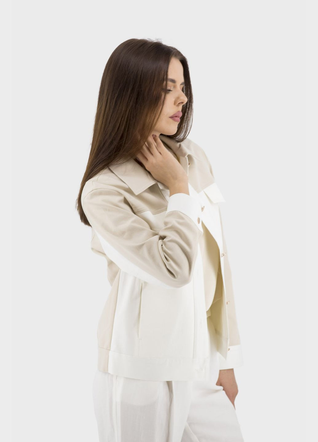 Жіночий двокольоровий спортивний піджак без підкладки з аплікаціями (, ), 45711 Nika (329727366)