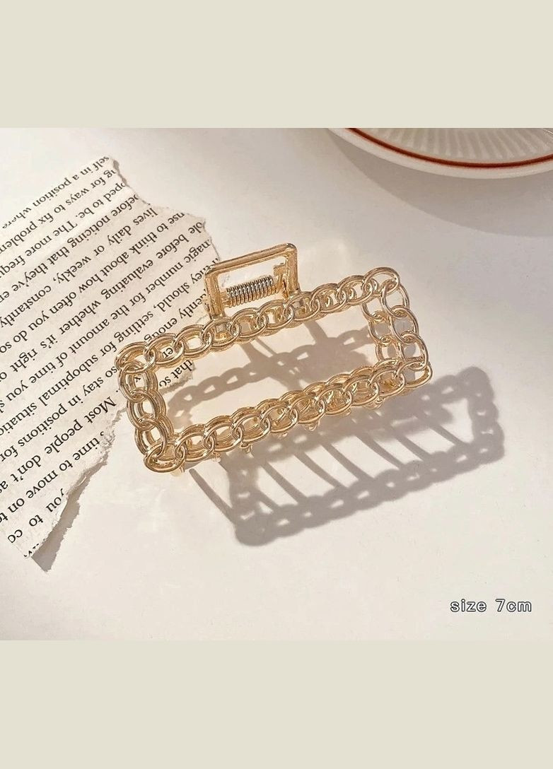 Заколка краб для волос в цвете золото 7 см No Brand (314806647)