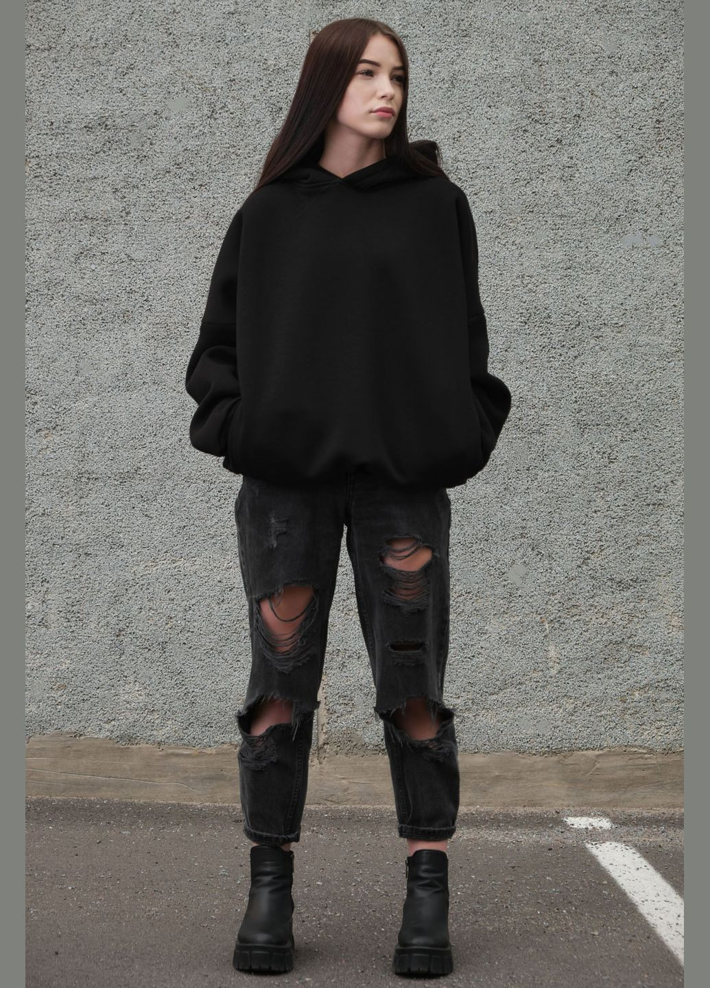 Жіноче Оверсайзз Худі Толстовка На Флісі З Капюшоном Art Without (302980604)