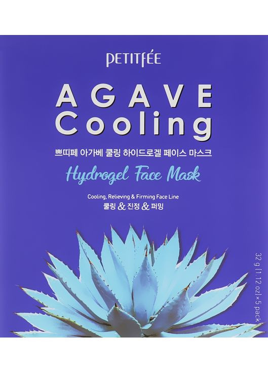Гідрогелева охолоджувальна маска для обличчя з екстрактом агави Agave Cooling Hydrogel Face Mask 5x32g (588537-1223) Petitfee & Koelf (368640577)