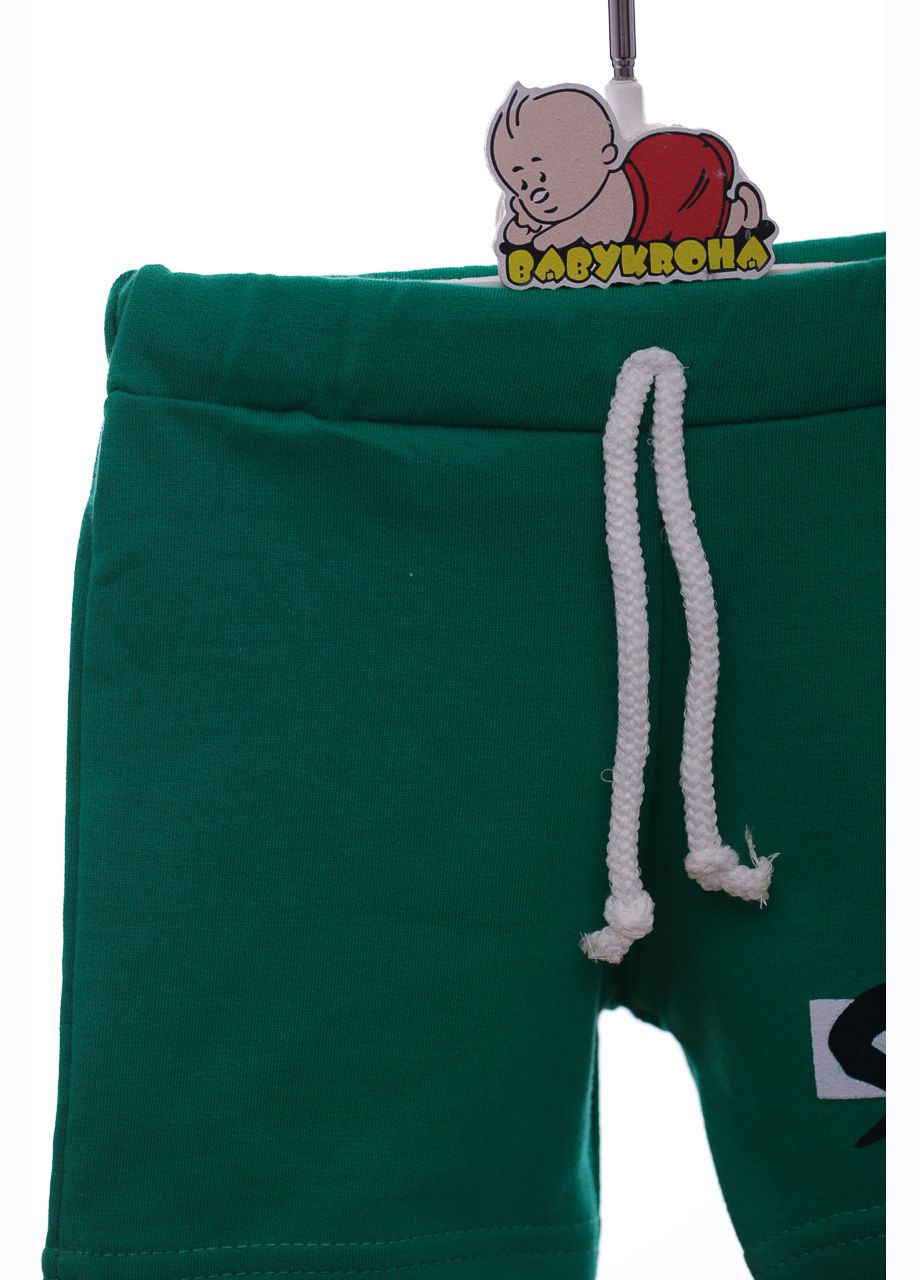 Сірий літній шорти з футболкою трикотажні "серф" зелені 62 см (44826) Beboo