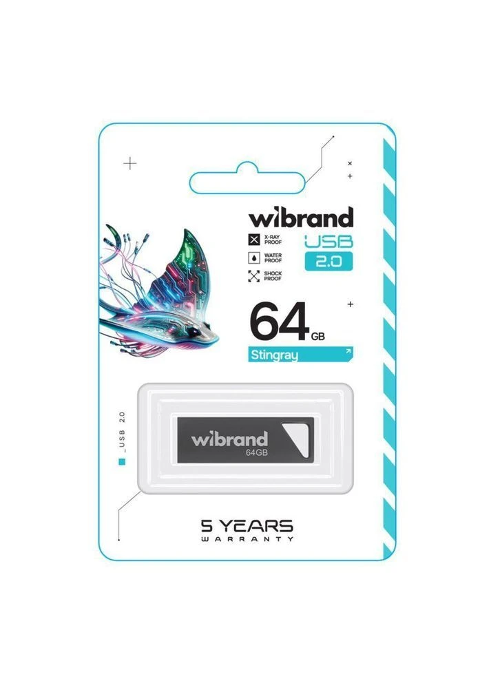 USB Flash Drive Wibrand 64gb Stingray Серый No Brand (391189172)