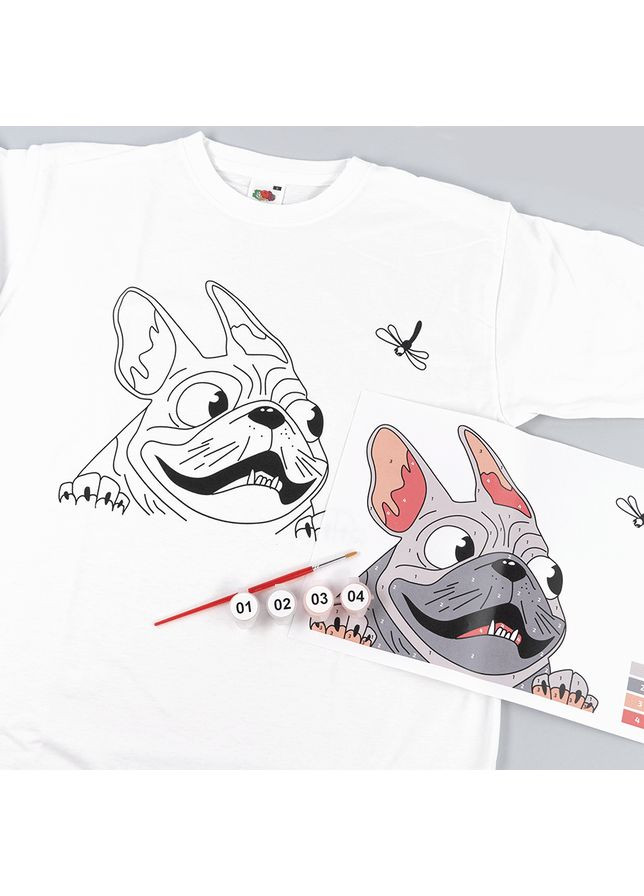 Набор футболка-раскраска Мопс хлопок 100% размер S Rosa Talent (362661119)