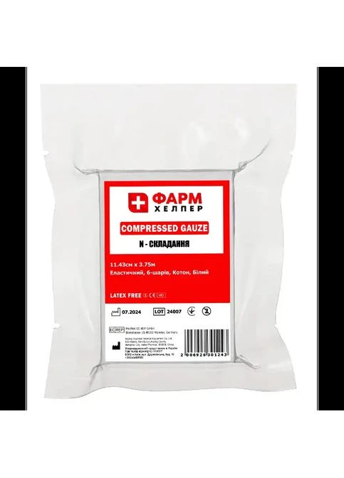 Бинт для тампонады Compressed Gauze 11.4см х 3.75м ФАРМ ХЕЛПЕР (385872537)