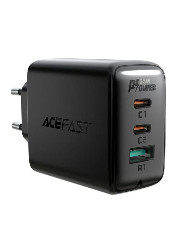 Мережевий зарядний пристрій (USB-C+USB-C+USB-A) 3-port charger set Black (AFA13B) Acefast A13 PD65W (361347689)