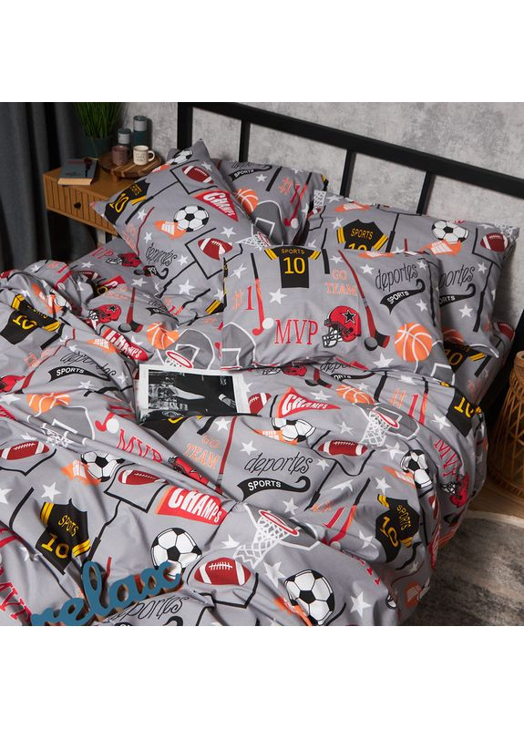 Комплект постільної білизни Бязь Gold Люкс King Size 220x240 наволочки 4х70х70 (MS-820008894) Moon&Star Champion’s Rest (356112521)