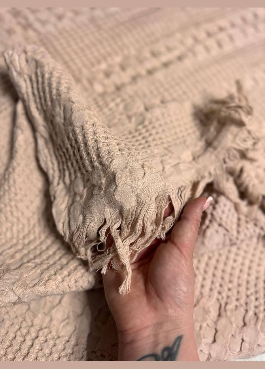 Хлопковое покрывало Вафельное Евро 200х230 Беж (П4К-al-vafel-001) No Brand (323160848)