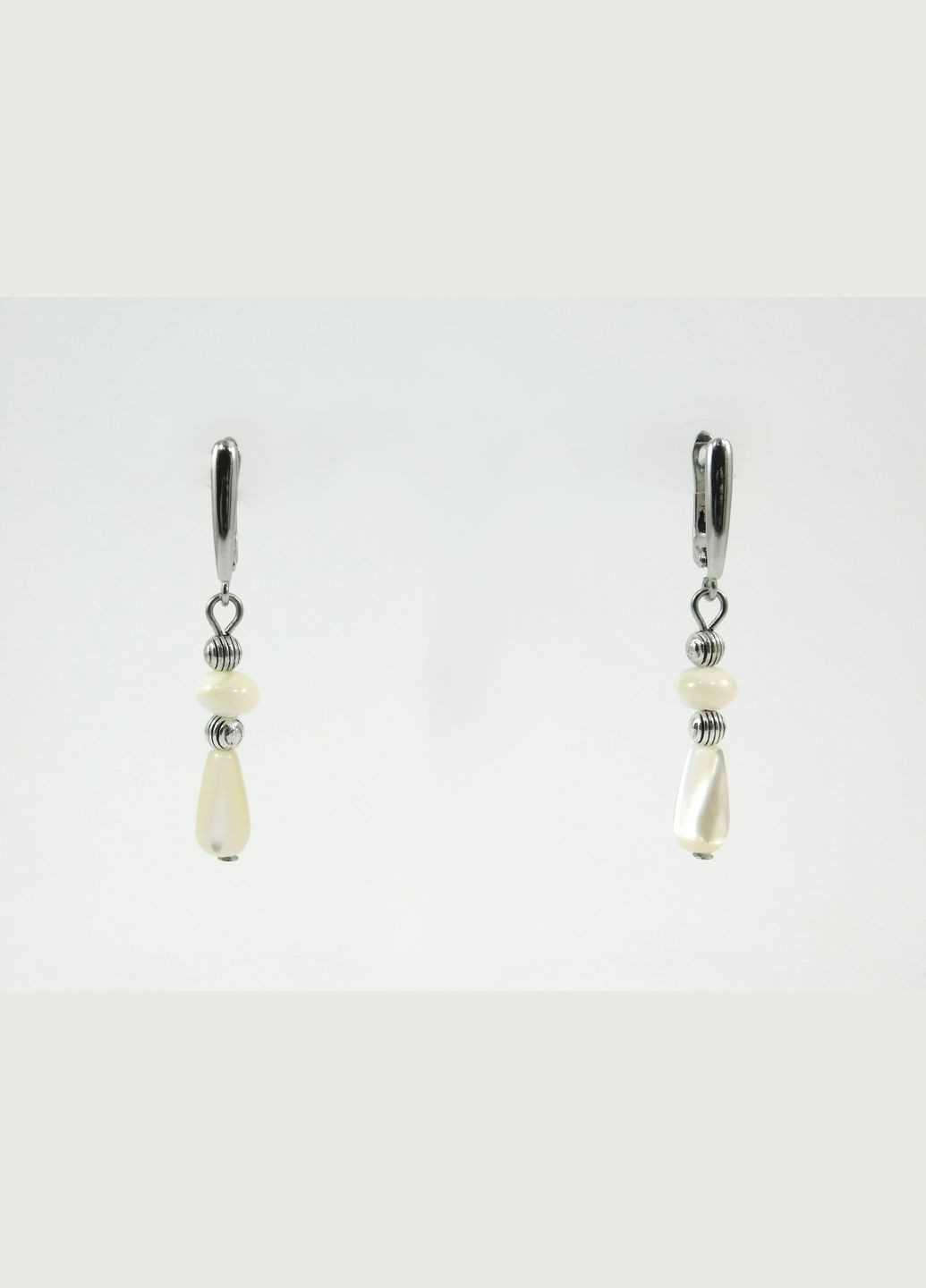 Эксклюзивные серьги "Элла" Перламутр капля, рондель Fursa fashion (315590581)