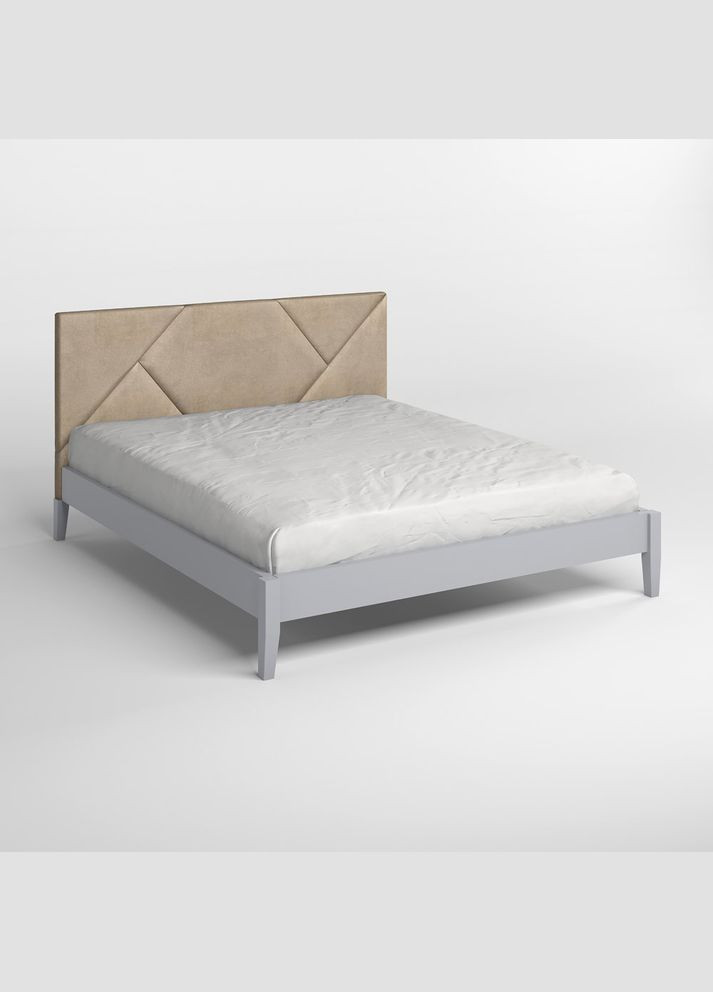 Двуспальная деревянная кровать Нью-Йорк ДК (RAL-7040)/Аляска 23 (Бежевый) 160х200 см (MBG-10403) Mebigrand (368282378)