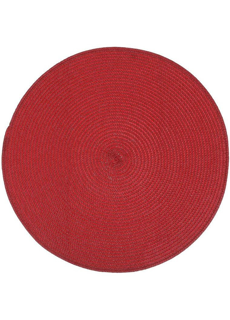 Набір 4 сервірувальних килимка Casual червоний Ø38см, плейсмат (подтарельники) BonaDi (372172467)
