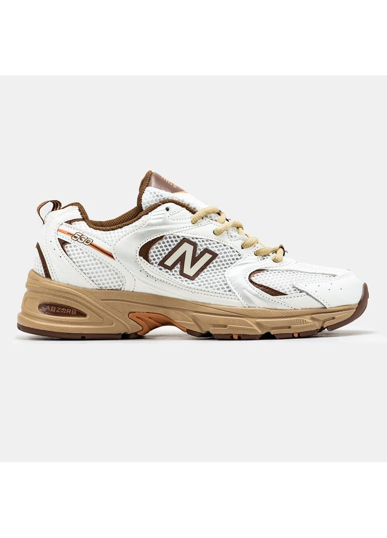 Белые демисезонные кроссовки мужские new balance 530 white brown нью беланс 530 No Brand