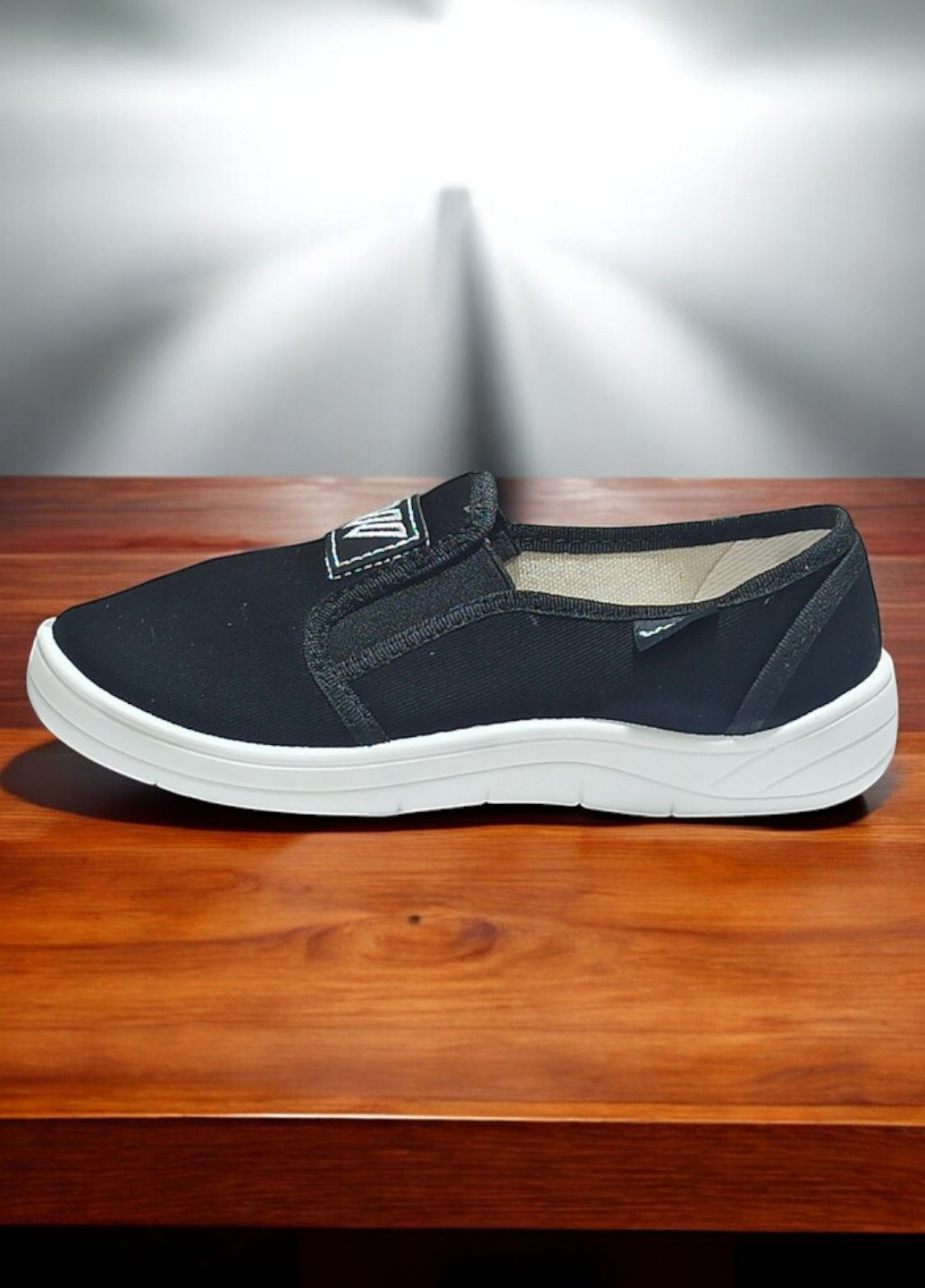 Черные текстильные слипоны ортопедические тапочки для мальчика Waldi