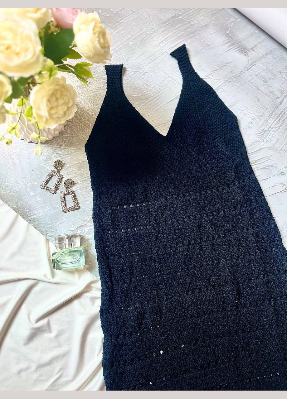 Черное нежное вязаное платье турция No Brand