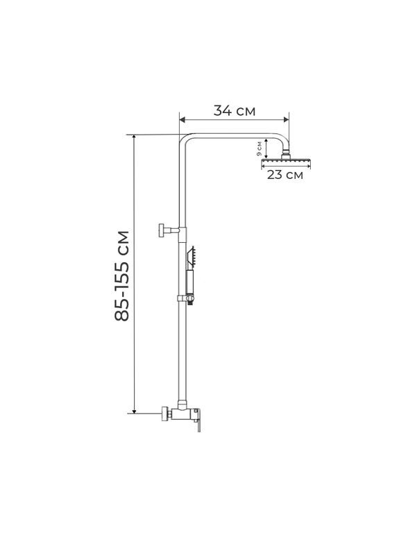 Душевая колонна со смесителем ALEX 003J Черная (HB3940) Haiba (315152527)