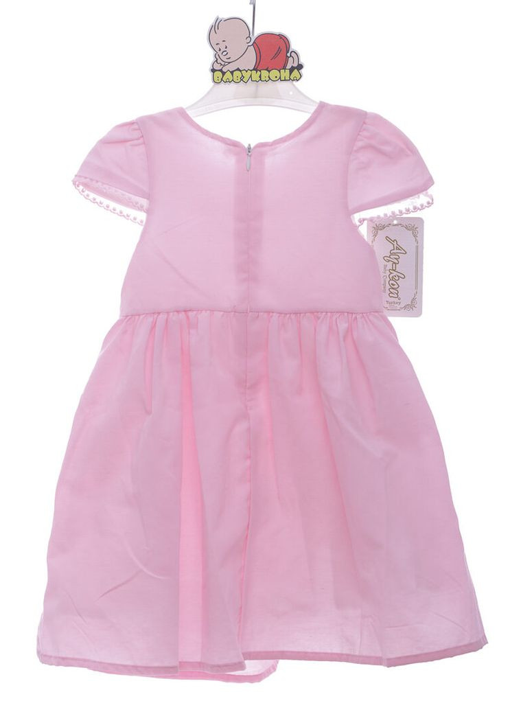Рожева сукня ошатна з коротким рукавом бавовняна princess рожева 98 см (42651) BABYKROHA (323469598)