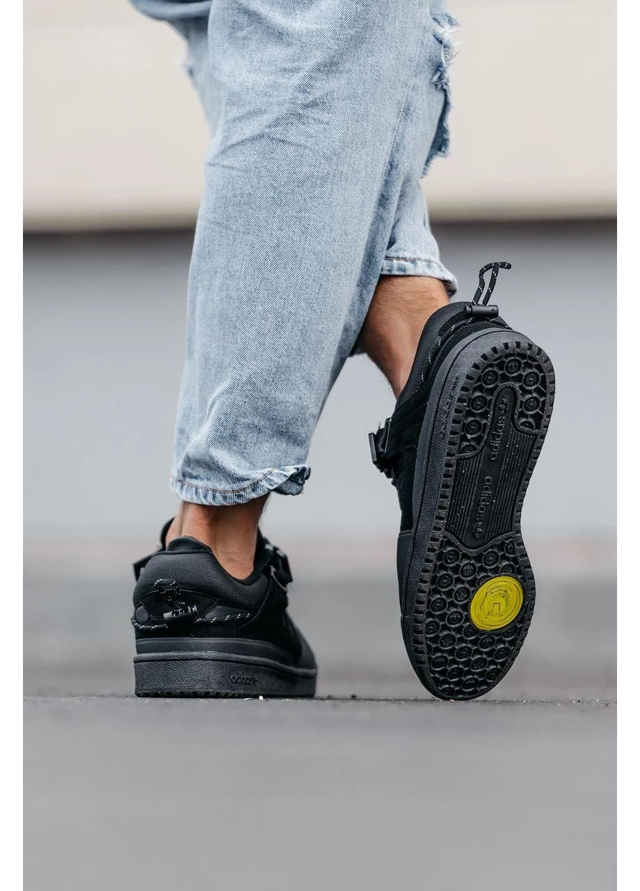 Чорні Осінні кросівки чоловічі adidas forum x bad bunny black адідас форум бед банні No Brand