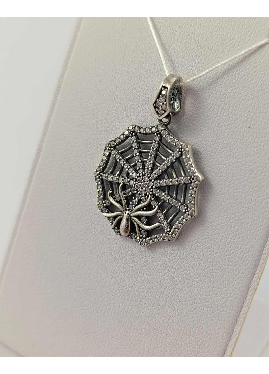 Срібна підвіска "Павук на павутинні" з чорнінням ППТ-бц No Brand Підвіска (361318903)