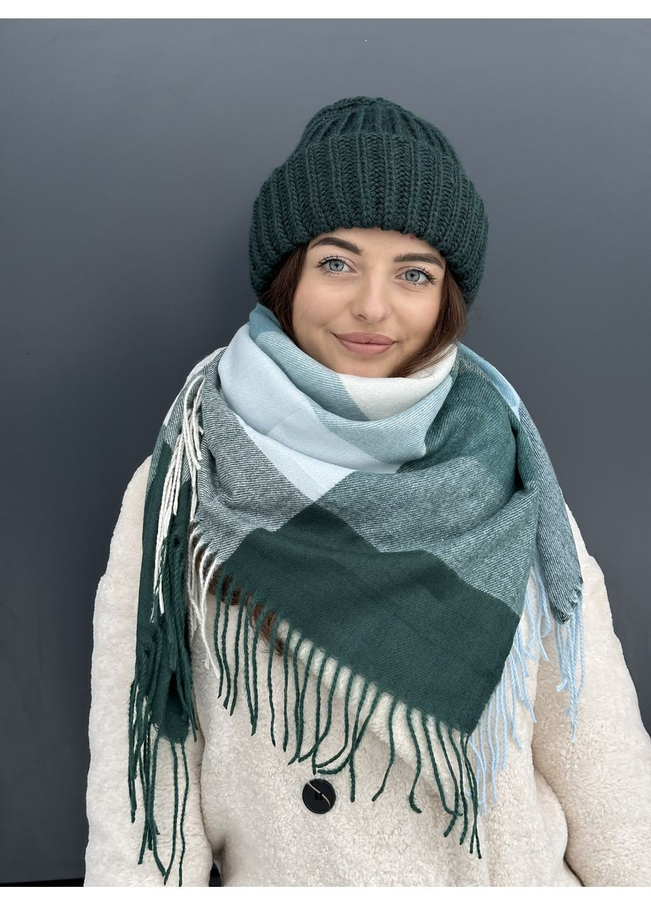 Базова жіноча зимова шапка з подвійним закотом капучіно STD (365811878)