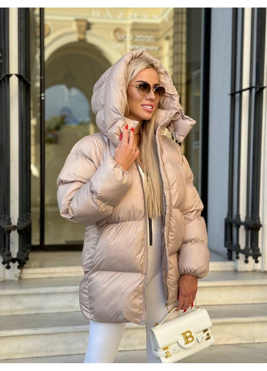 Бежевый зимний Пуховик Style Point