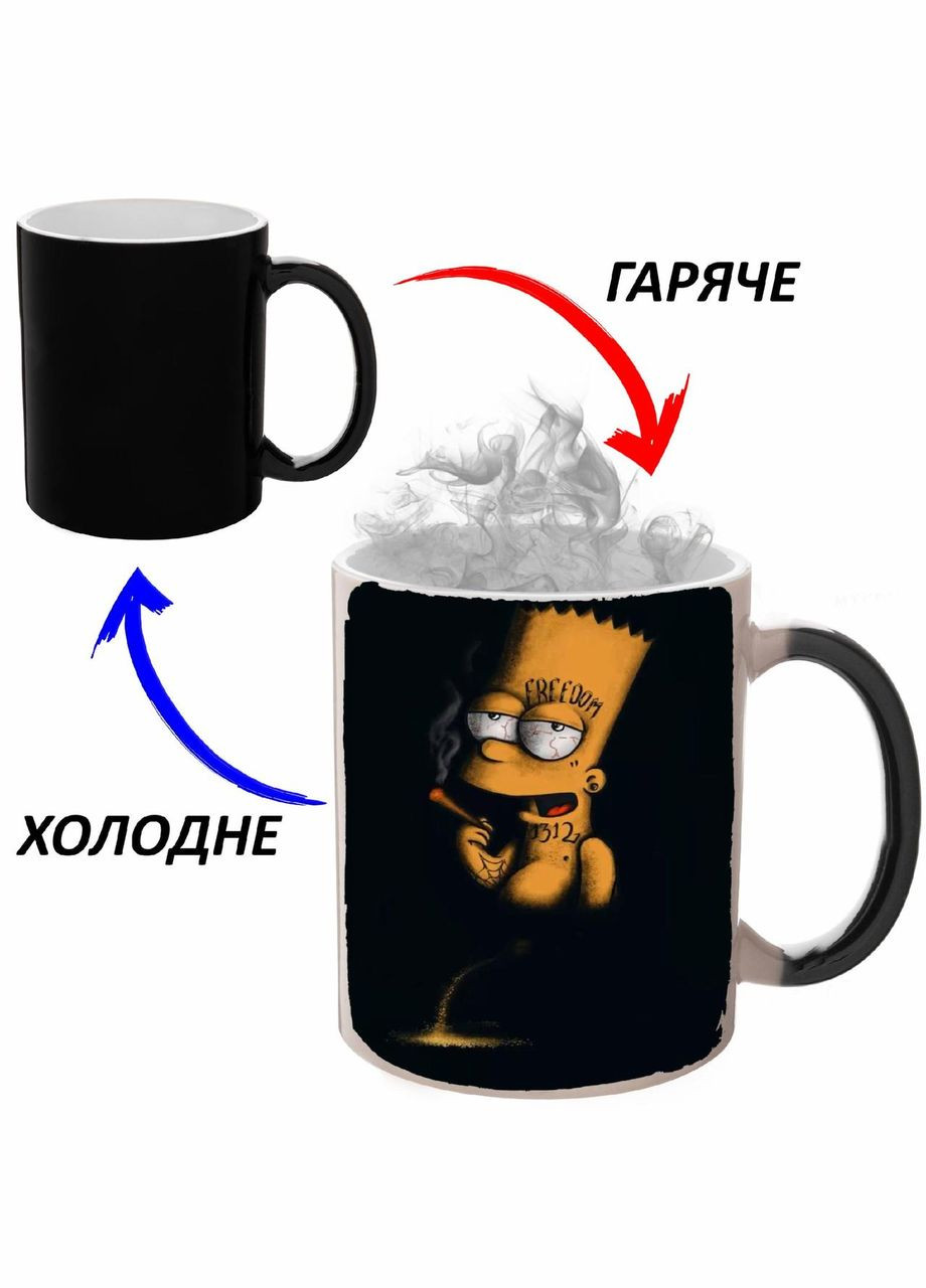 Чашка хамелон (кружка, чашка) Арт #0063 Черная 330 мл No Brand (323470567)