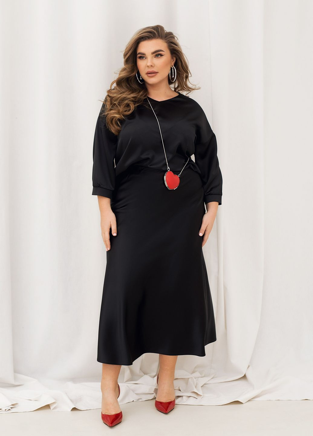 Шовковий спідничний костюм No Brand (322965962)