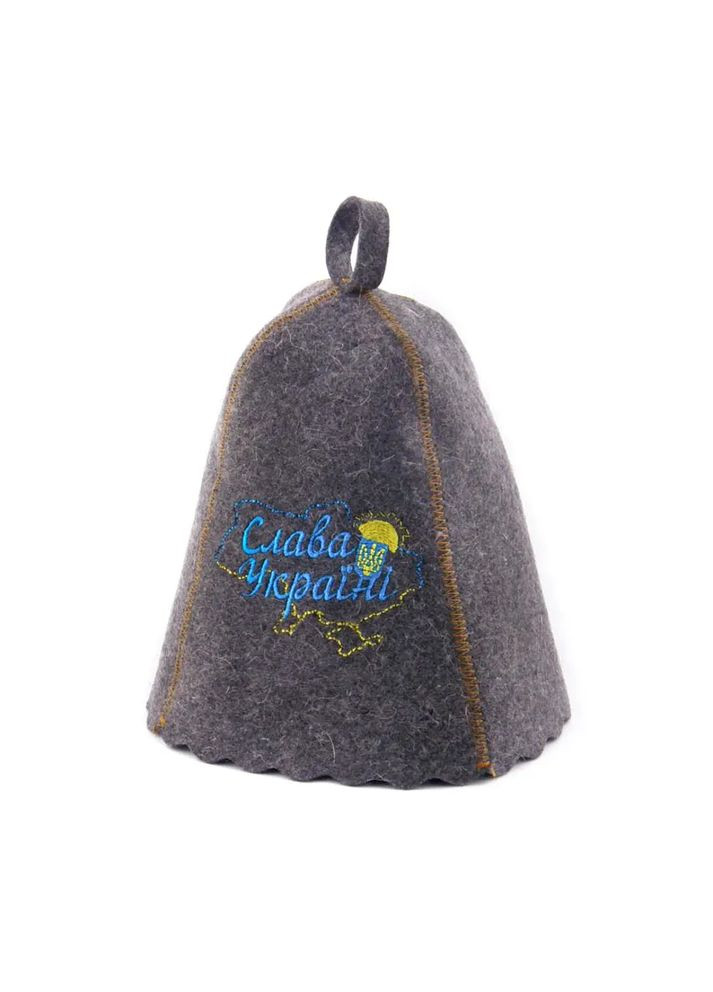 Колпак для бани и сауны с вышивкой "Слава Украине" натуральный войлок No Brand (305774467)