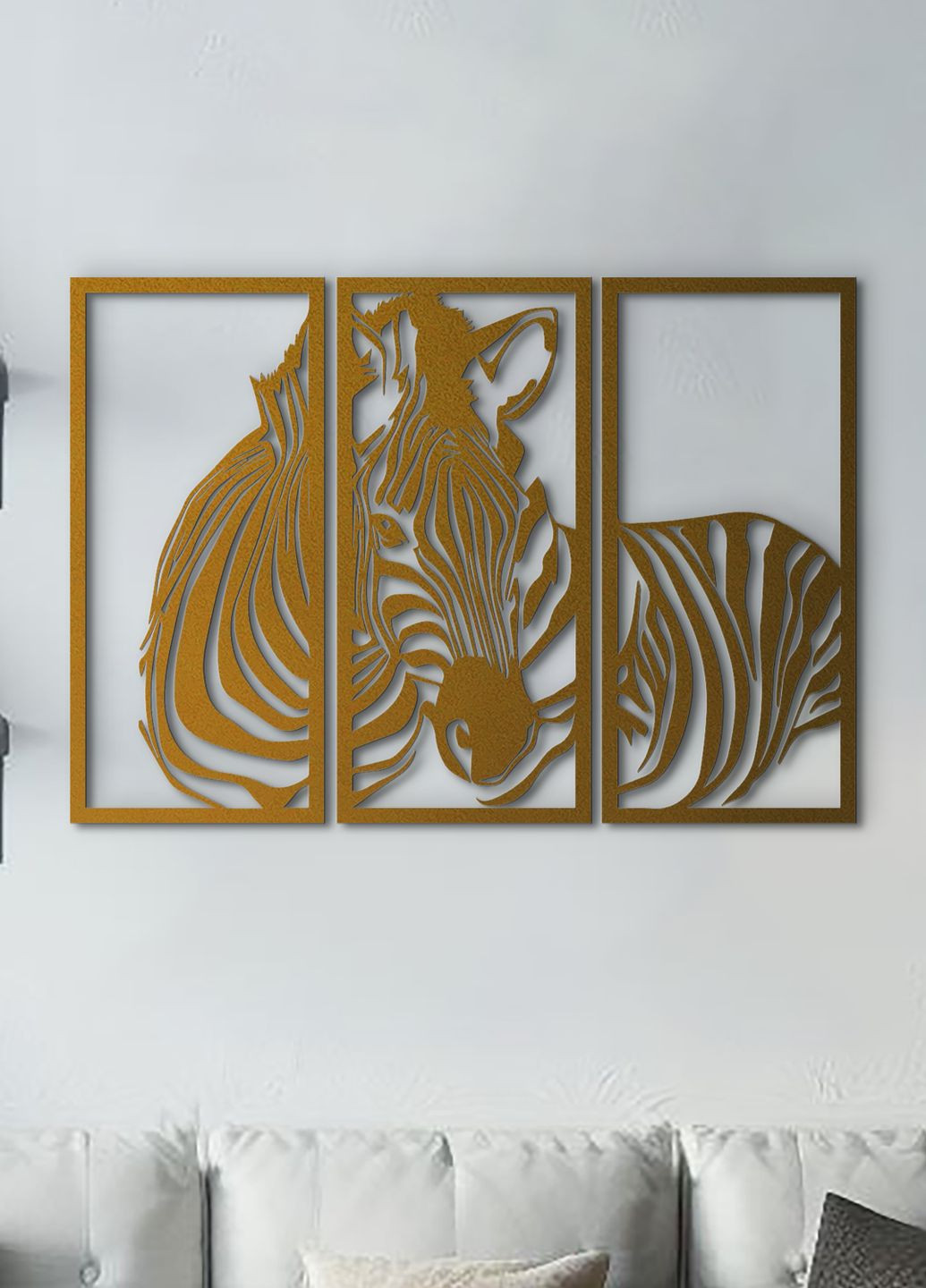 Картина лофт, настенный декор для дома "Зебра модульная картина", декоративное панно 95х135 см Woodyard (292113909)