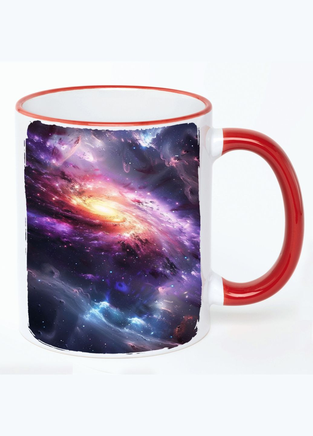 Чашка Космос (кухоль, кухоль) #011 Біла з Червоною ручкою 330 мл No Brand (322712721)