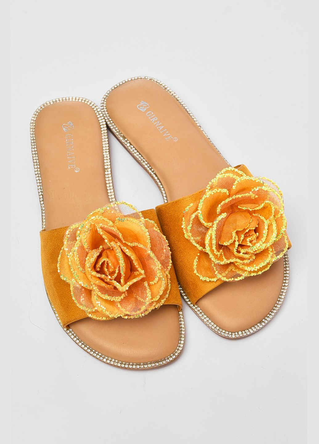 Шльопанці жіночі гірчичного кольору Let's Shop (340715143)