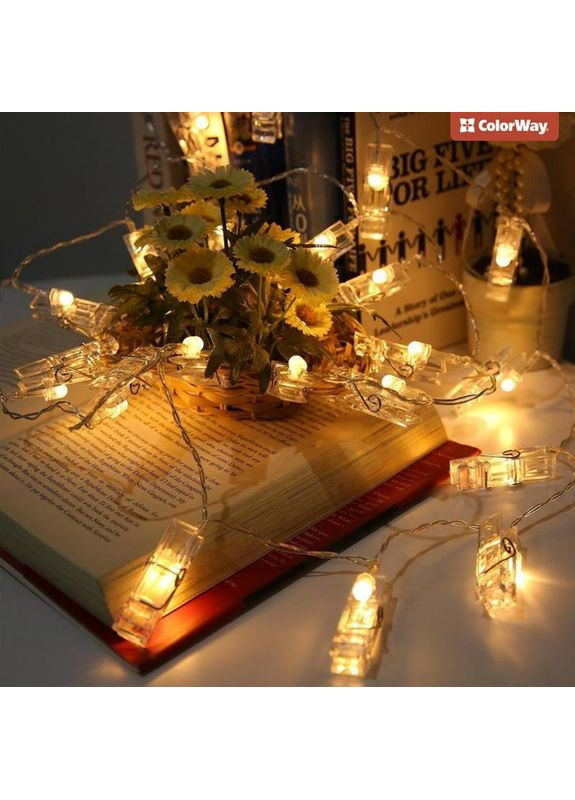 Светодиодная гирлянда (CW-LCP-40L42BU) 40LED, 4.2м, с прищепками для фото, USB Colorway (370976712)