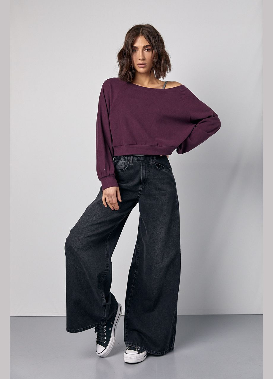 Женский комплект из джемпера оверсайз и майки на бретелях - темно-серый Lurex (317233750)