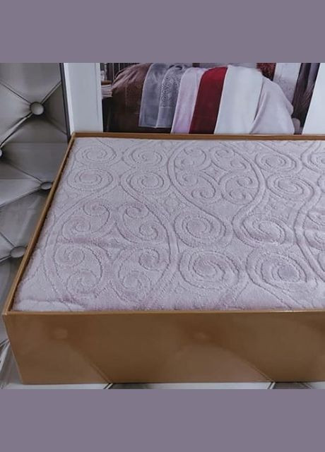 Велюрове простирадло "Hanzade Lila" 200х220см Belizza (329898768)