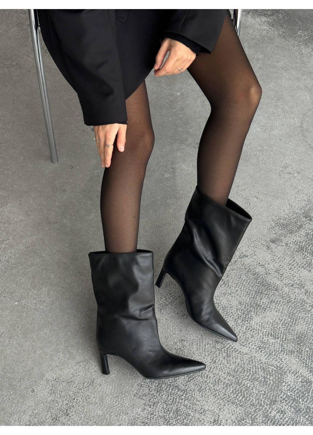 Черные демисезонная демисезонные ботильоны No Brand