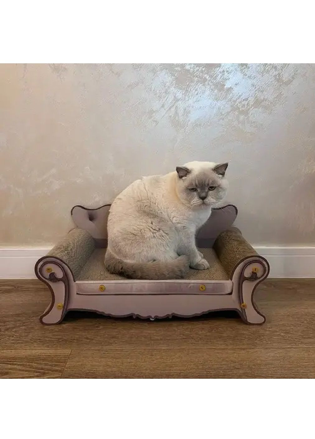 Когтеточка царапка дряпка спальное место лежак для котов кошек диван из гофрокартона 32х29х60 см (478261-Prob) Unbranded (303674786)