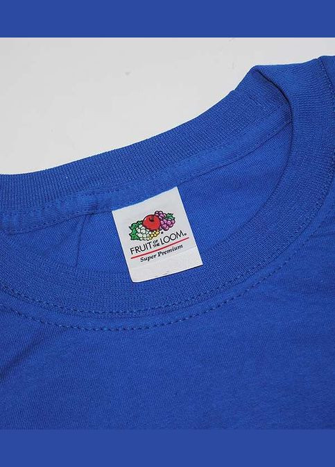 Синяя футболка мужская uper premium s ярко-(061044051s) с коротким рукавом Fruit of the Loom