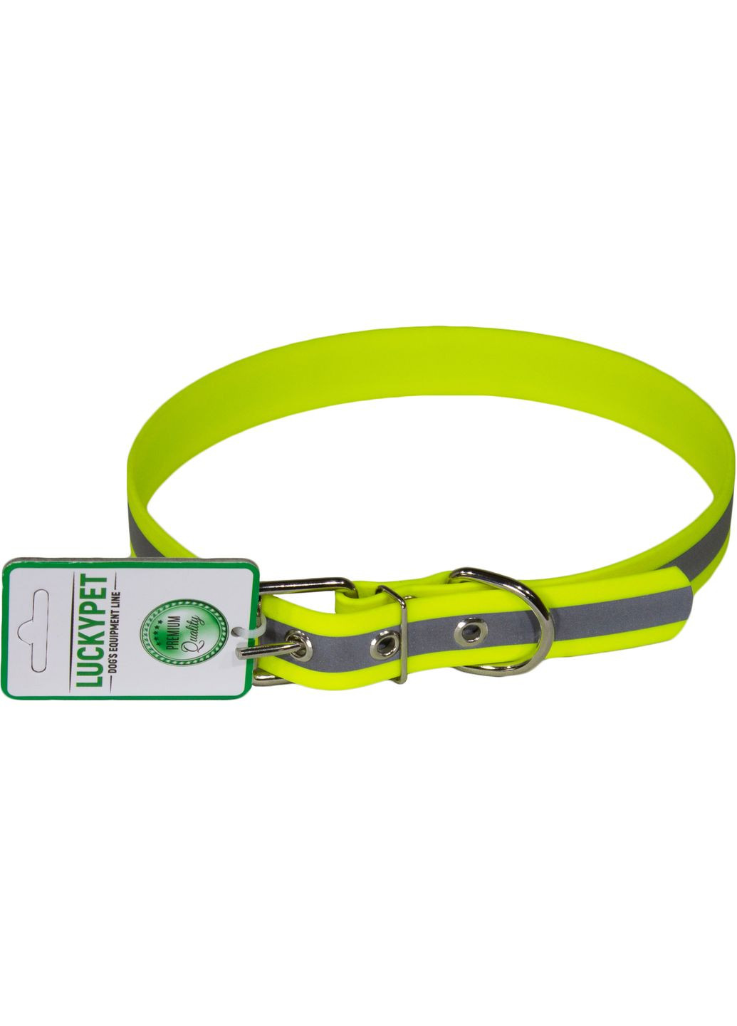 Ошейник с водонепроницаемой ленты 2.5/36-46 светоотражающий Лаймовый (4820224215747) Lucky Pet (279570214)