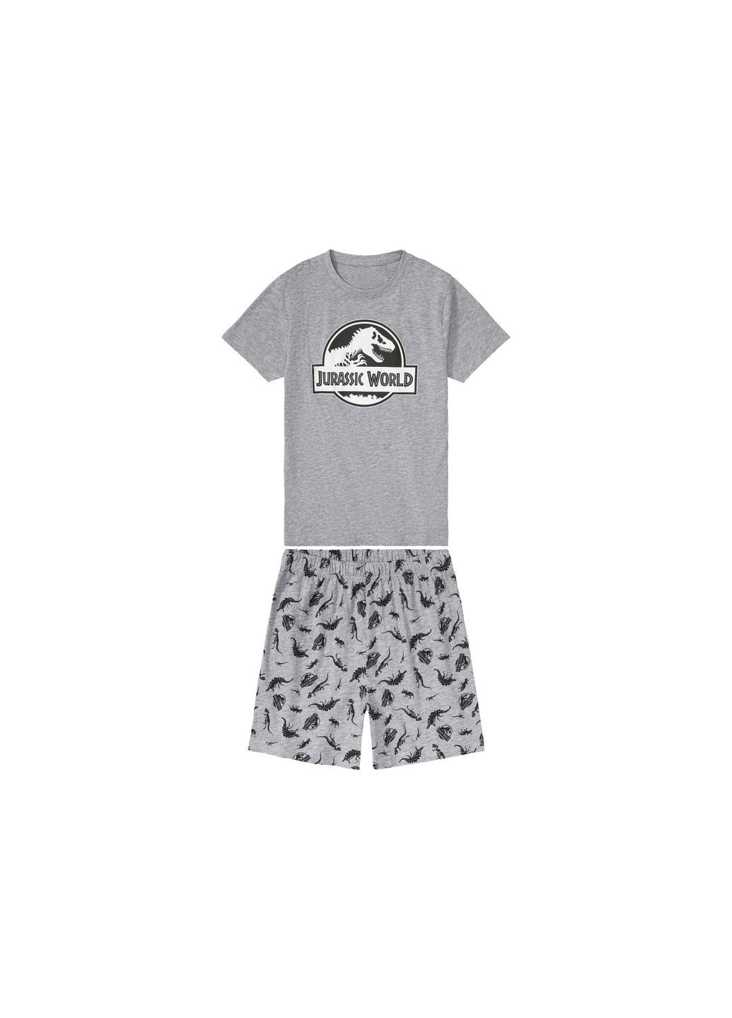 Серая пижама (футболка и шорты) для мальчика jurassic world 406156 Disney