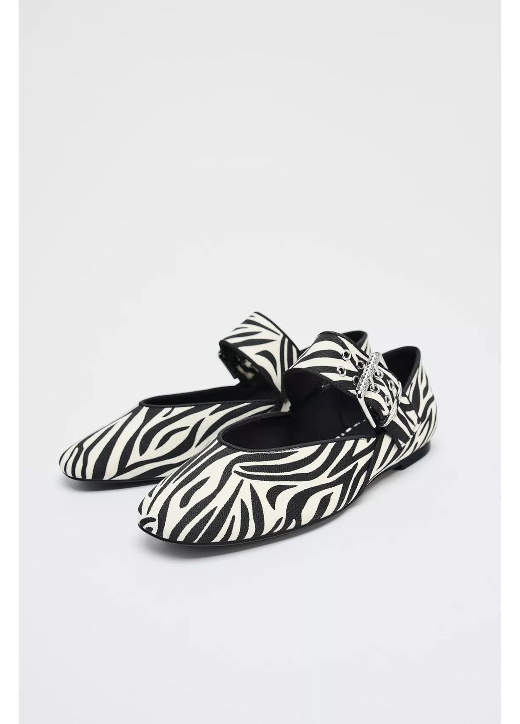 Жіночі балетки Zara | чорно-білі (361248114)