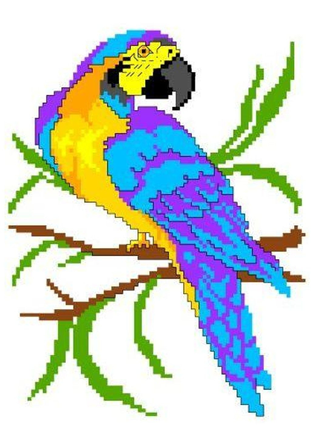 Набір для вишивання нитками хрестом "Папуга Ара" нитки, муліне, канва, голка, канва з малюнком No Brand (333165182)