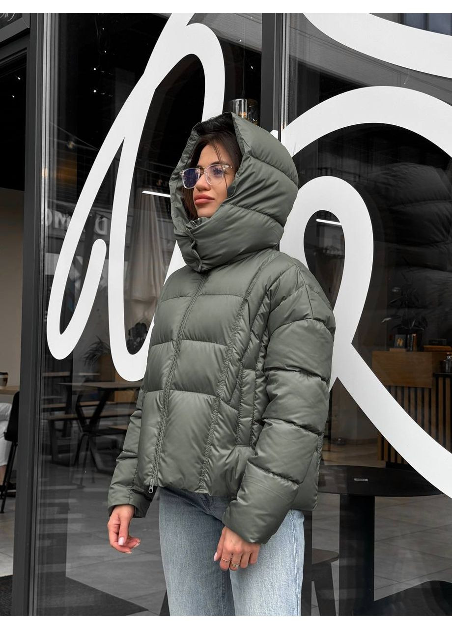 Оливкова зимня жіноча зимова куртка SK