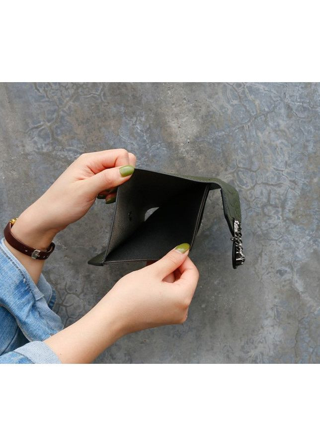 Женский мини кошелек клатч подкова, маленький эко кожа под рептилию черный No Brand (351536591)