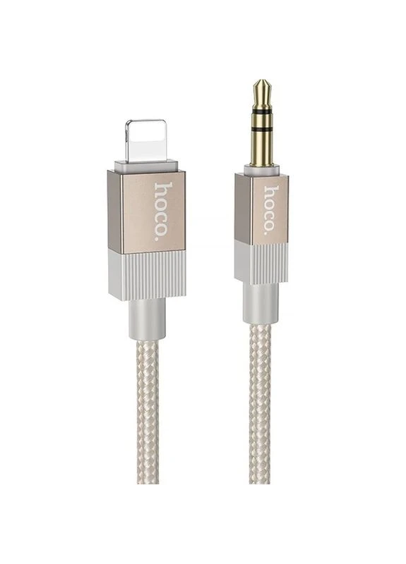 Аудио кабель Hoco UPA32A Lightning to AUX 3.5 мм 1 м плетёный Gold No Brand (402841609)