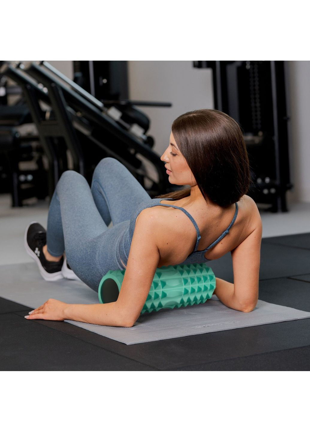 Масажний ролик для йоги та фітнесу EVA 33*11см м'ятний Gymtek (367736395)