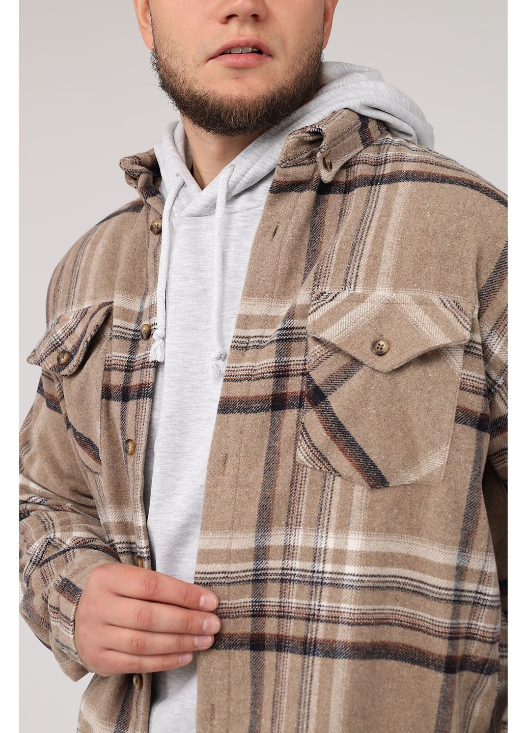 Бежевая рубашка BIG GASTINO