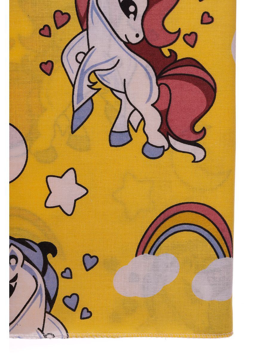Пелюшка бавовняна для дівчинки з Єдиноріжками 110*85см жовта (51501) BABYKROHA (301269806)