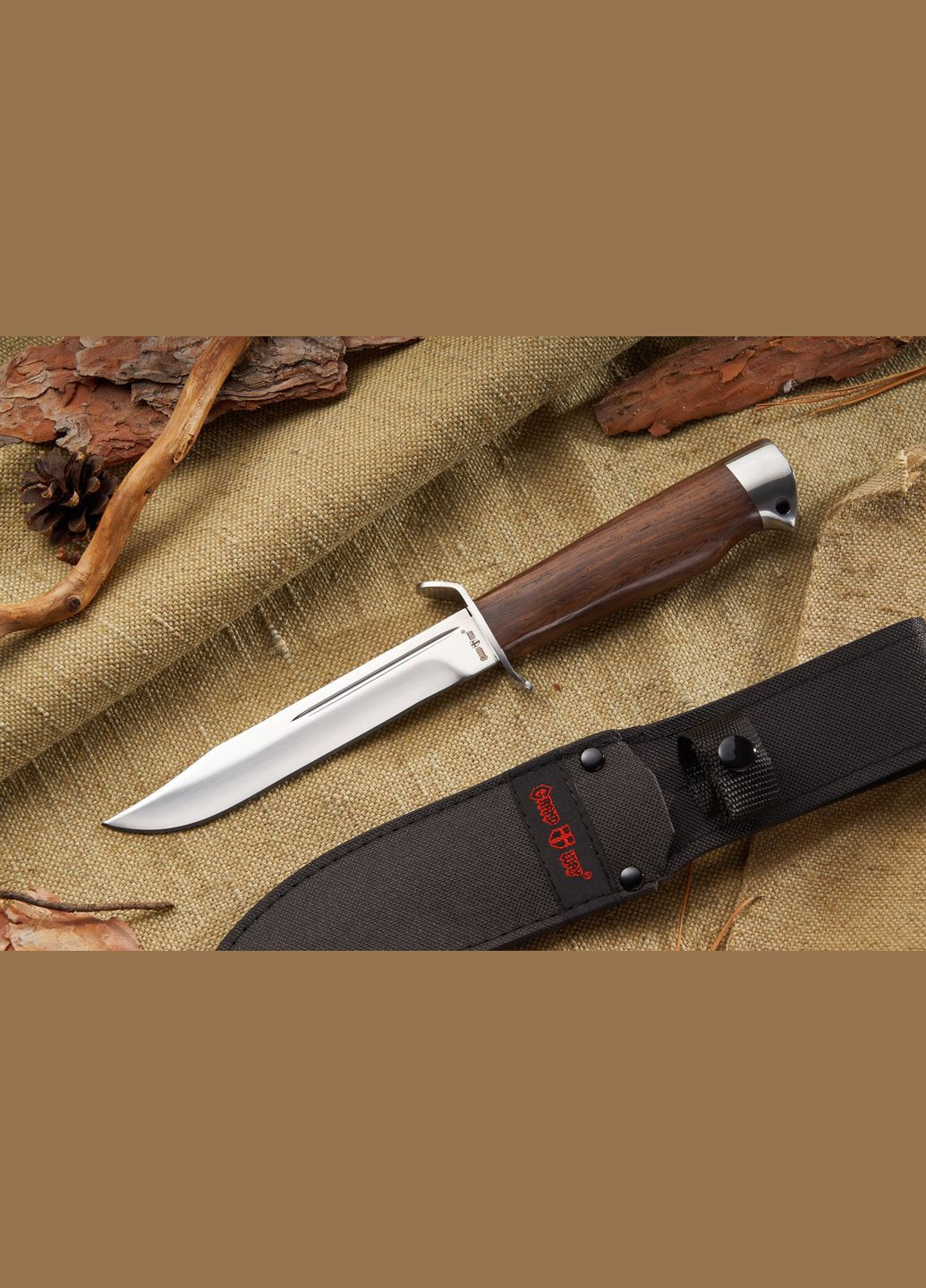 Нож тактический охотничий финка с удлиненным лезвием и деревянной рукоятью 024 ACWP Grand Way (370770675)
