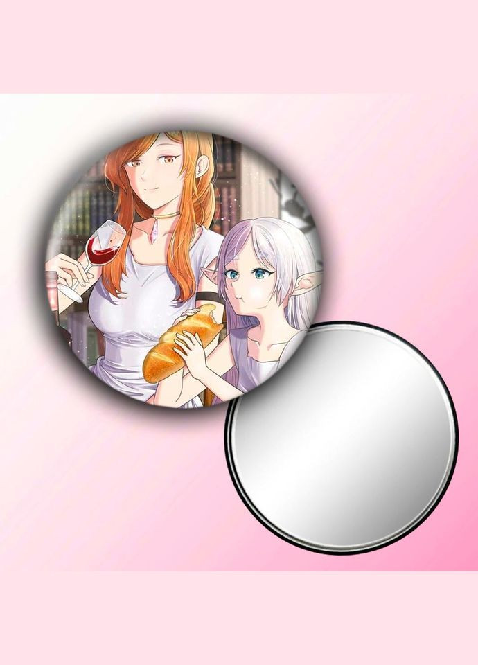 Зеркальце косметическое карманное Аниме Фрирен, которая провожает в последний путь #0010 с рисунком круглый 56 мм. No Brand (309153878)