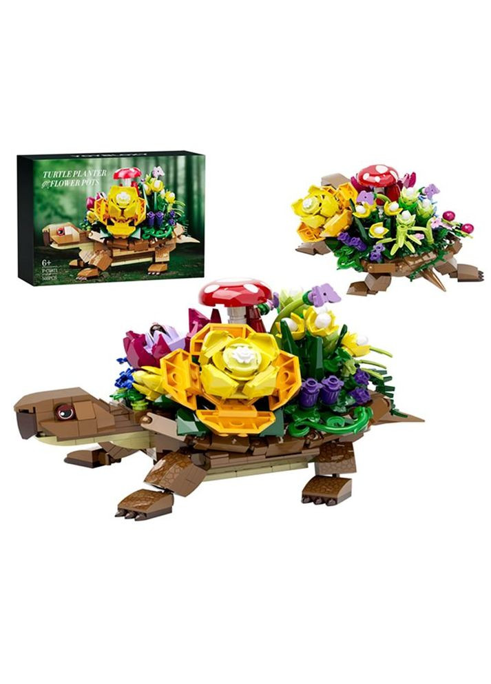 Конструктор черепаха с букетом цветов 509 деталей (421) No Brand (338625896)