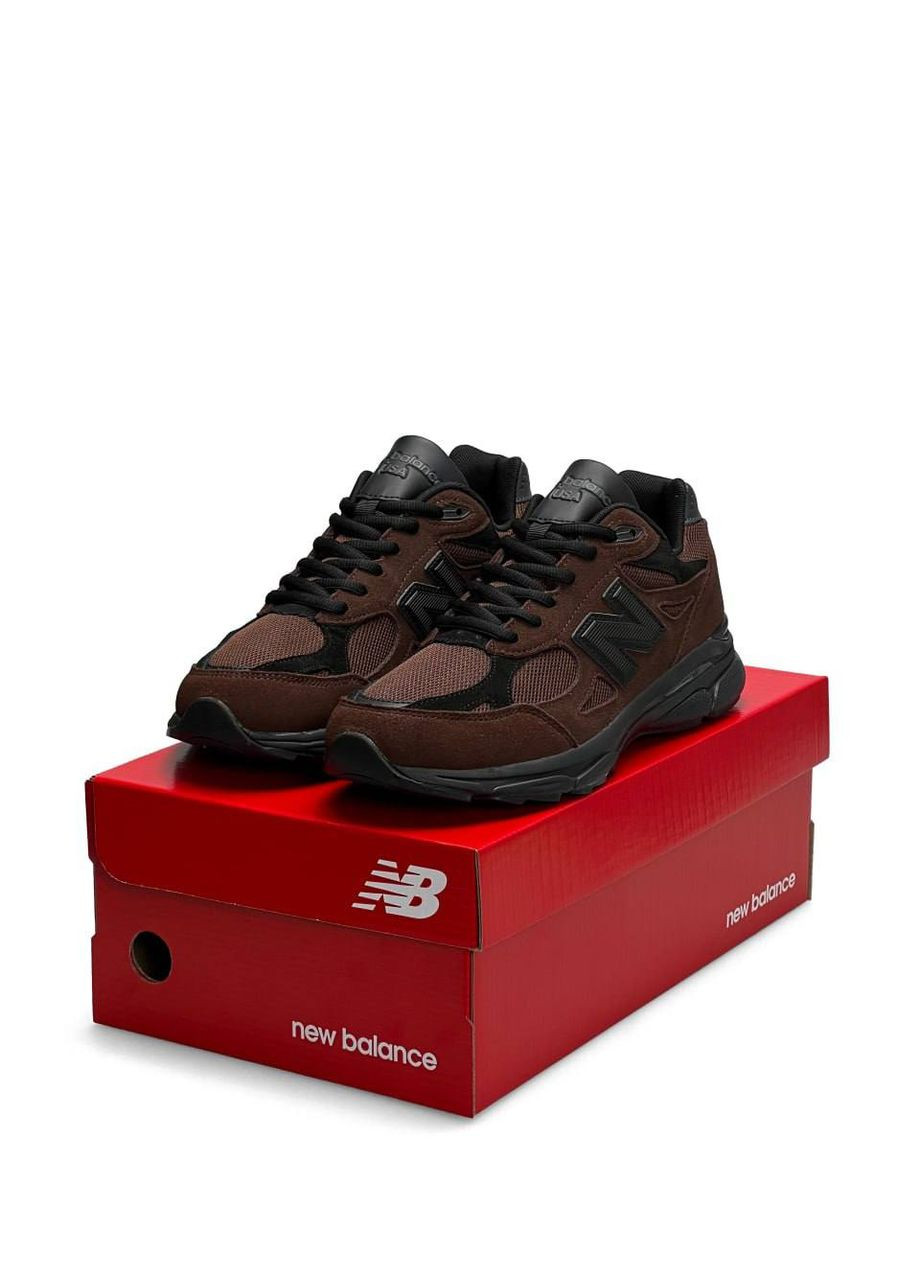 Коричневые демисезонные кроссовки мужские, вьетнам New Balance 990 Brown Black